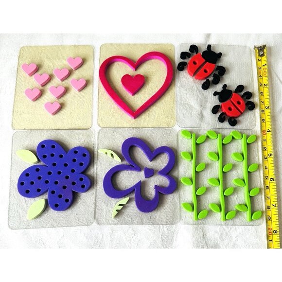 Duncan Chunky Layers Craft Foam Lady Bugs Hearts Flowers See Thru Mounts (6) VTG - Picture 7 of 8